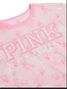 PINK X LOVESHACKFANCY CAMPUS COTTON TEE